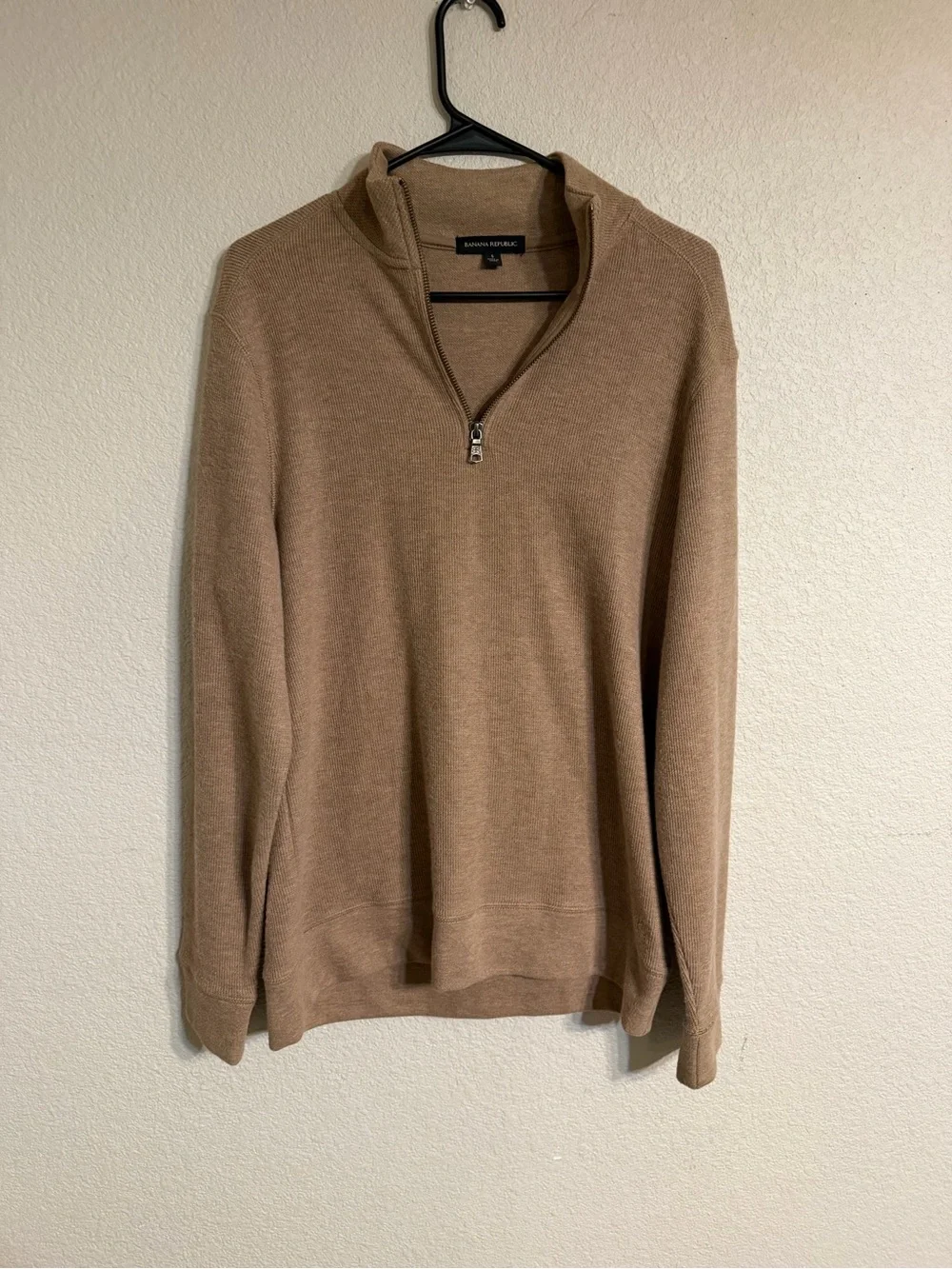 Banana Republic Men’s Zip-Up Sweater in Camel Brown